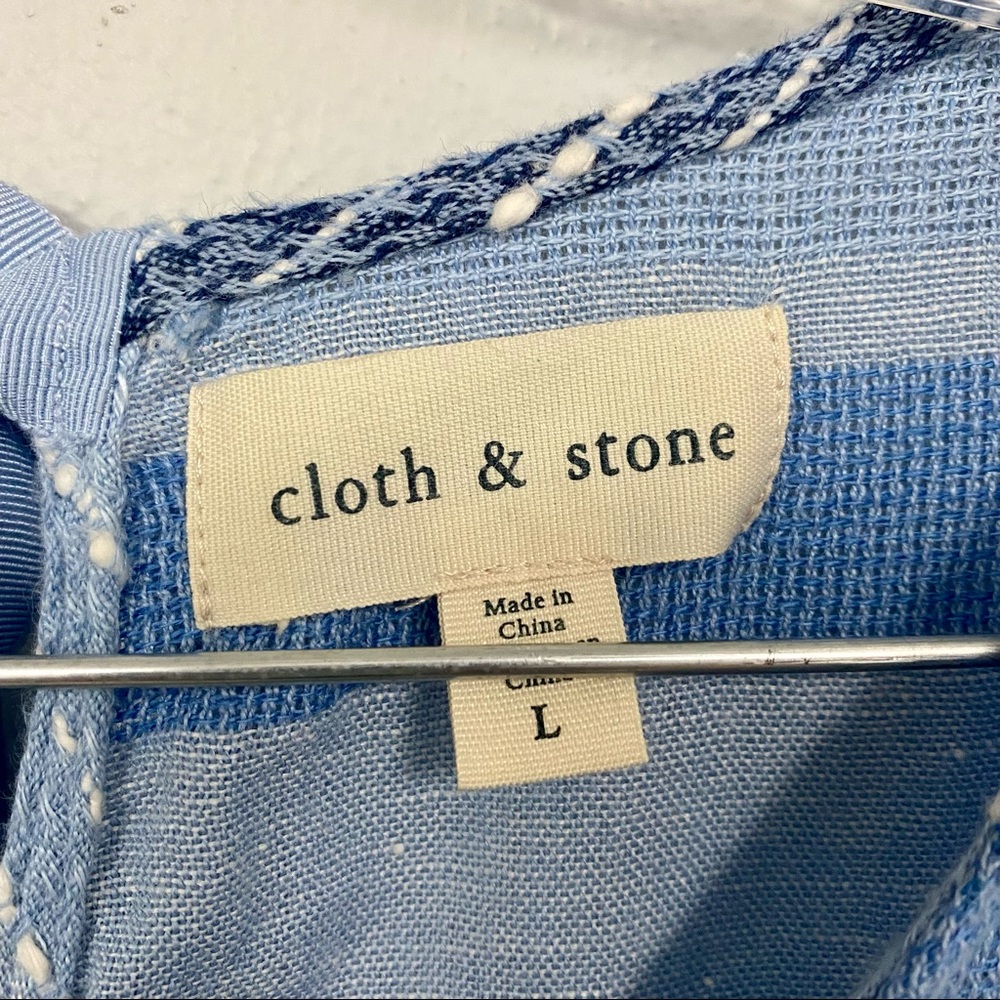 ANTHRO MAEVE 📉 From Anthropologie - Cloth & Stone Striped Chambray Top - Size L - Picture 5 of 5